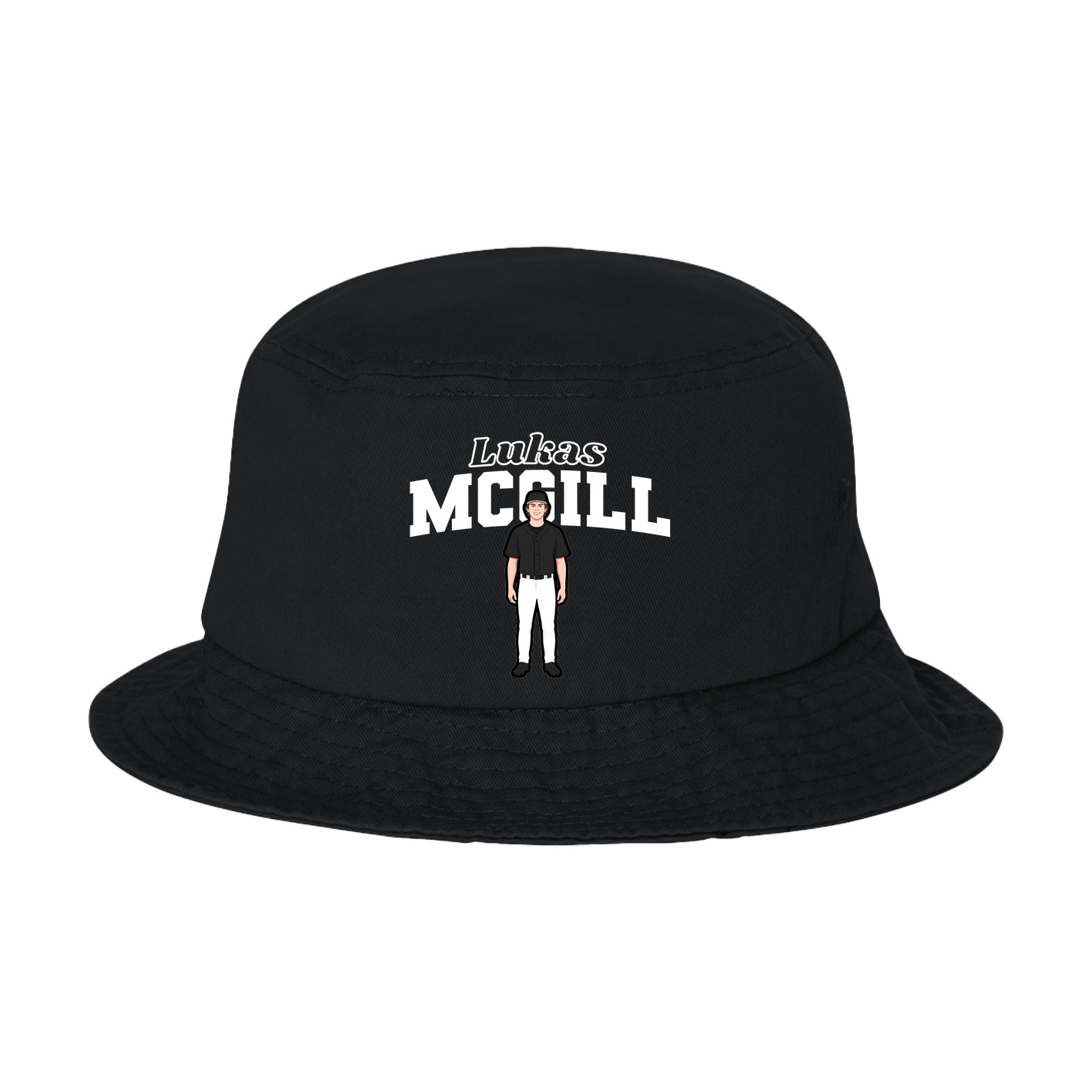 Bucket Cap — Name Arch in Black