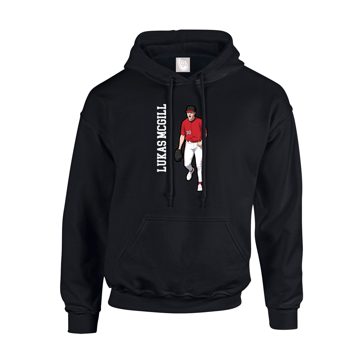 Youth Hoodie — Name Vertical in Black