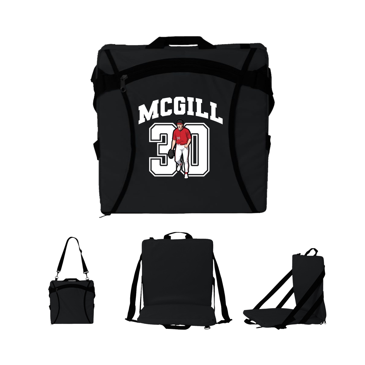 Folding Stadium Seat — Number in Black