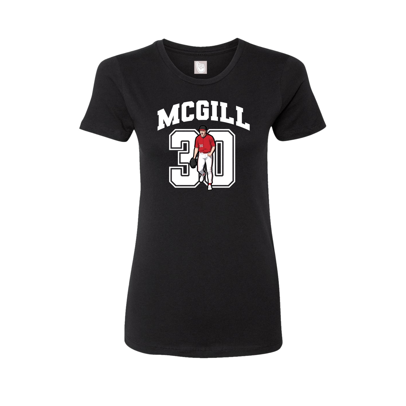 Fitted Women's Tee — Number in Black