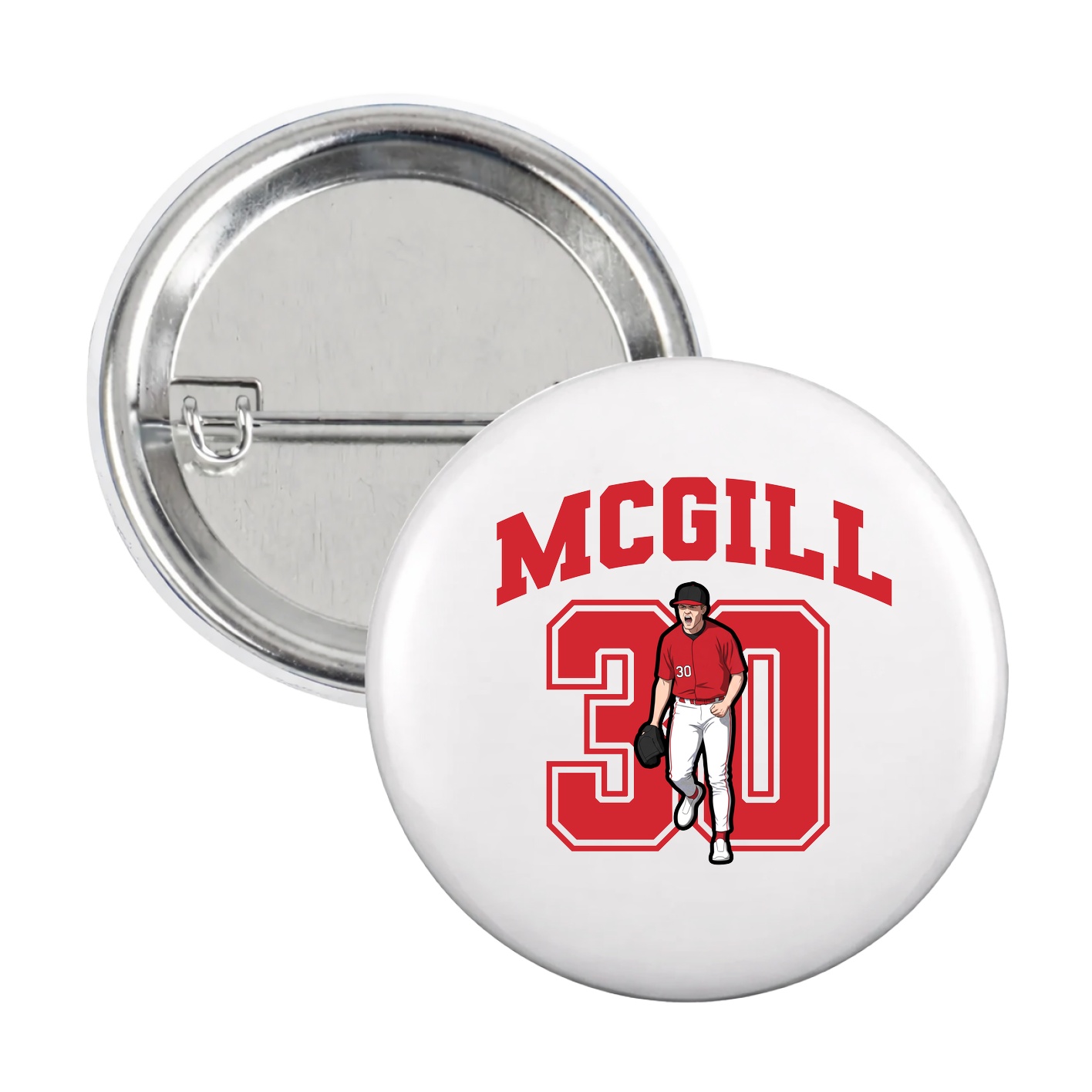 Game Day Button — Number in White