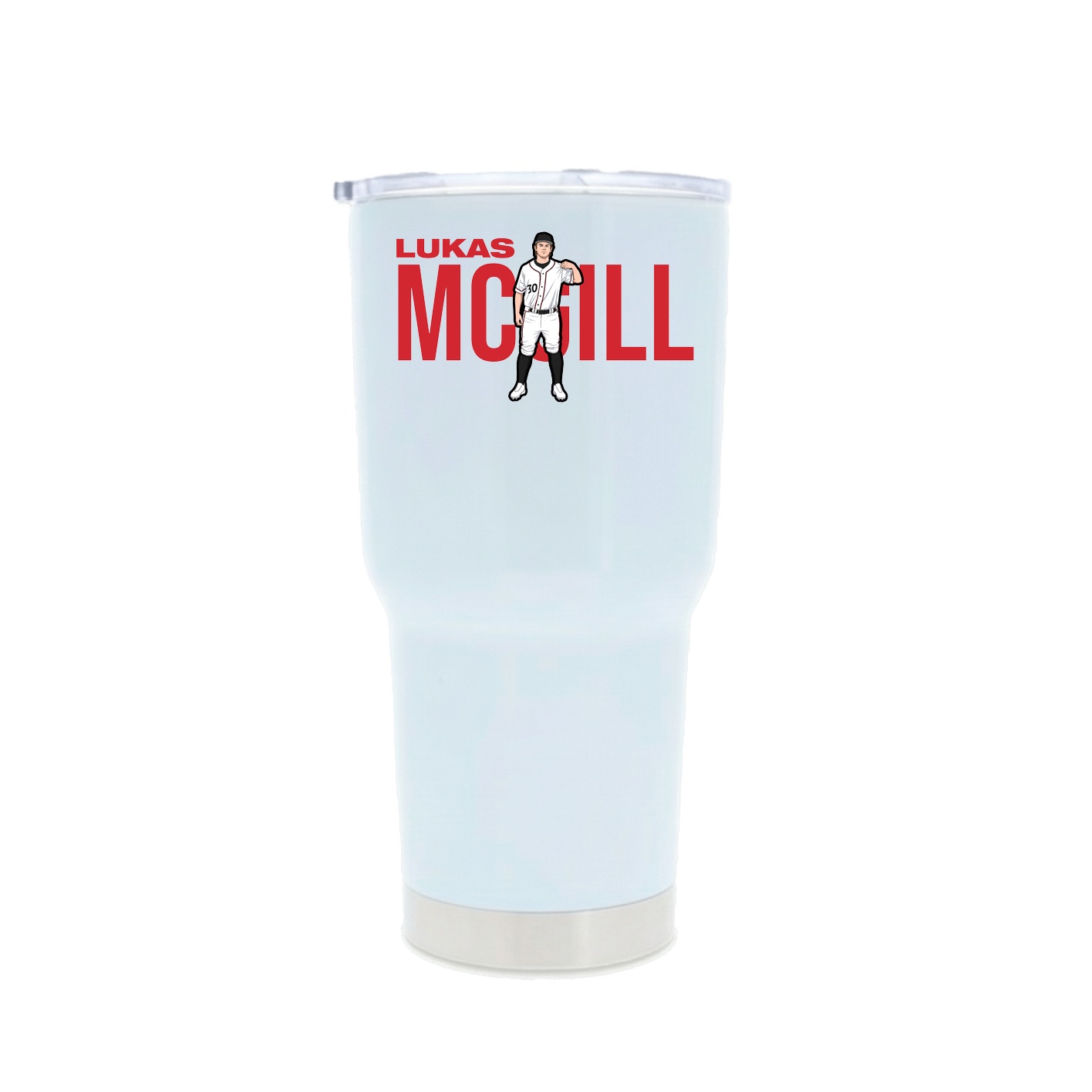 30oz Stainless Steel Tumbler — Player Name in White
