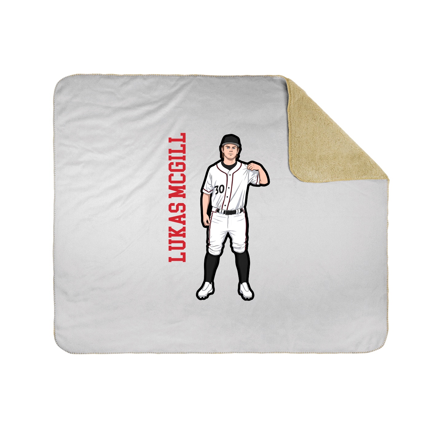 Throw Blanket — Name Vertical in White