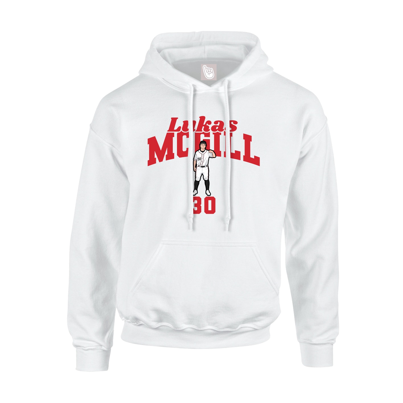 Hoodie — Signature Arch in White