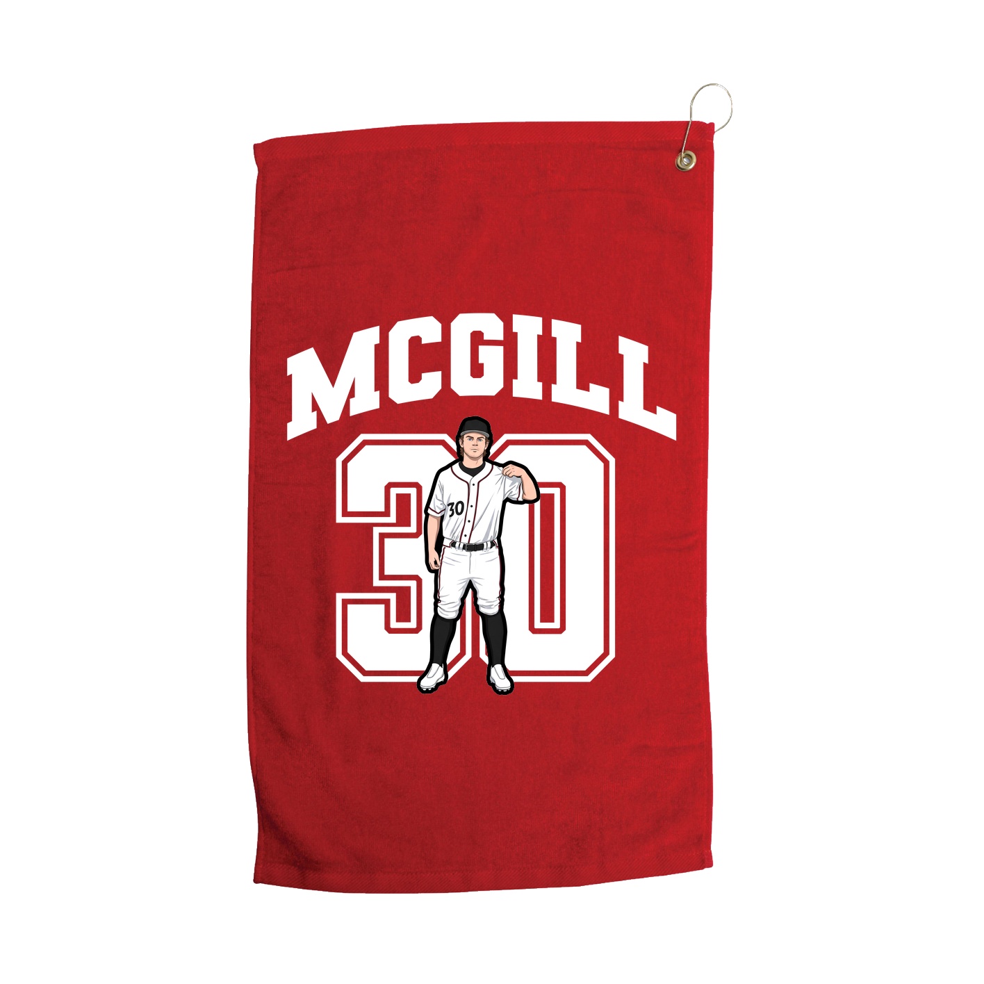 Golf Towel — Number in Red