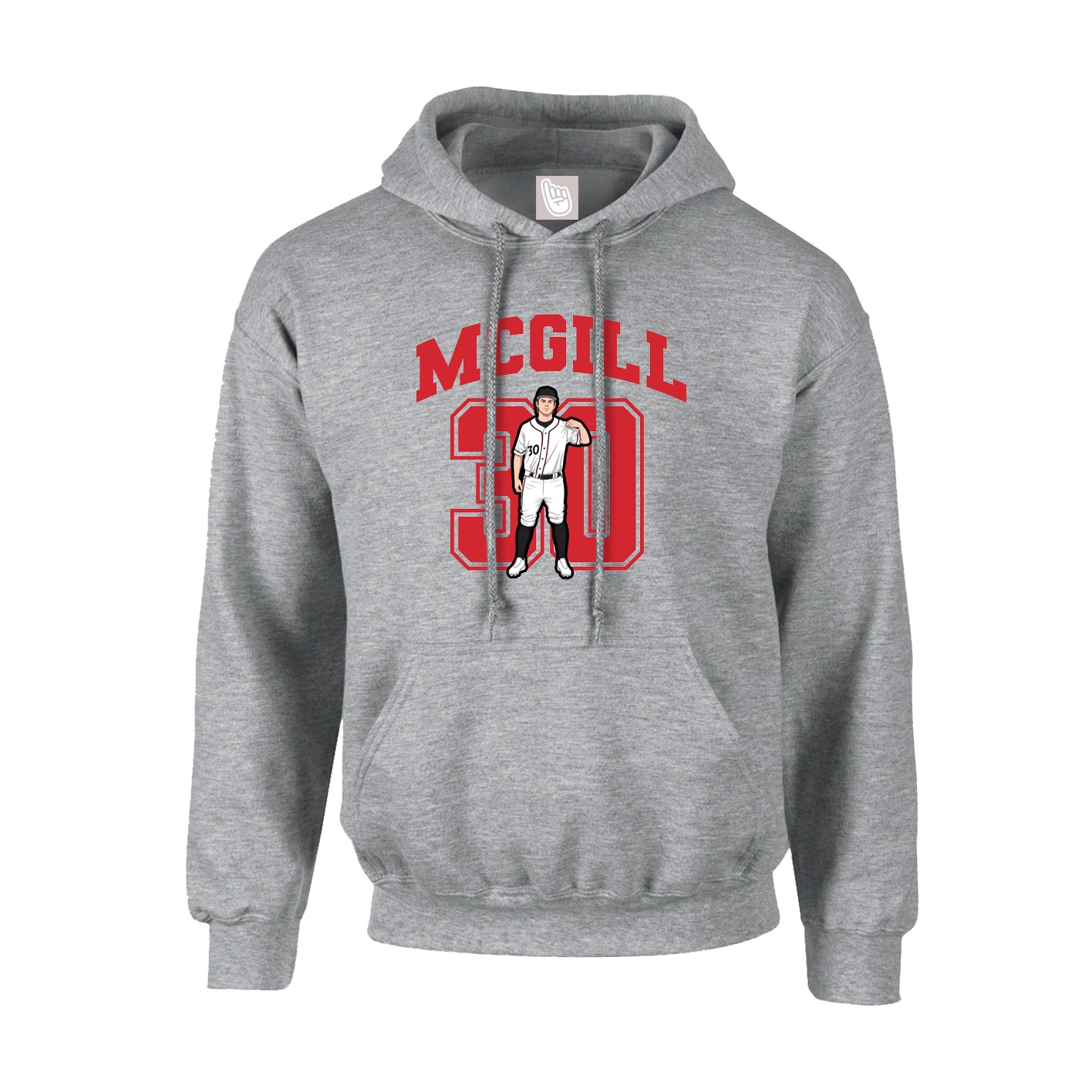 Youth Hoodie — Number in Grey