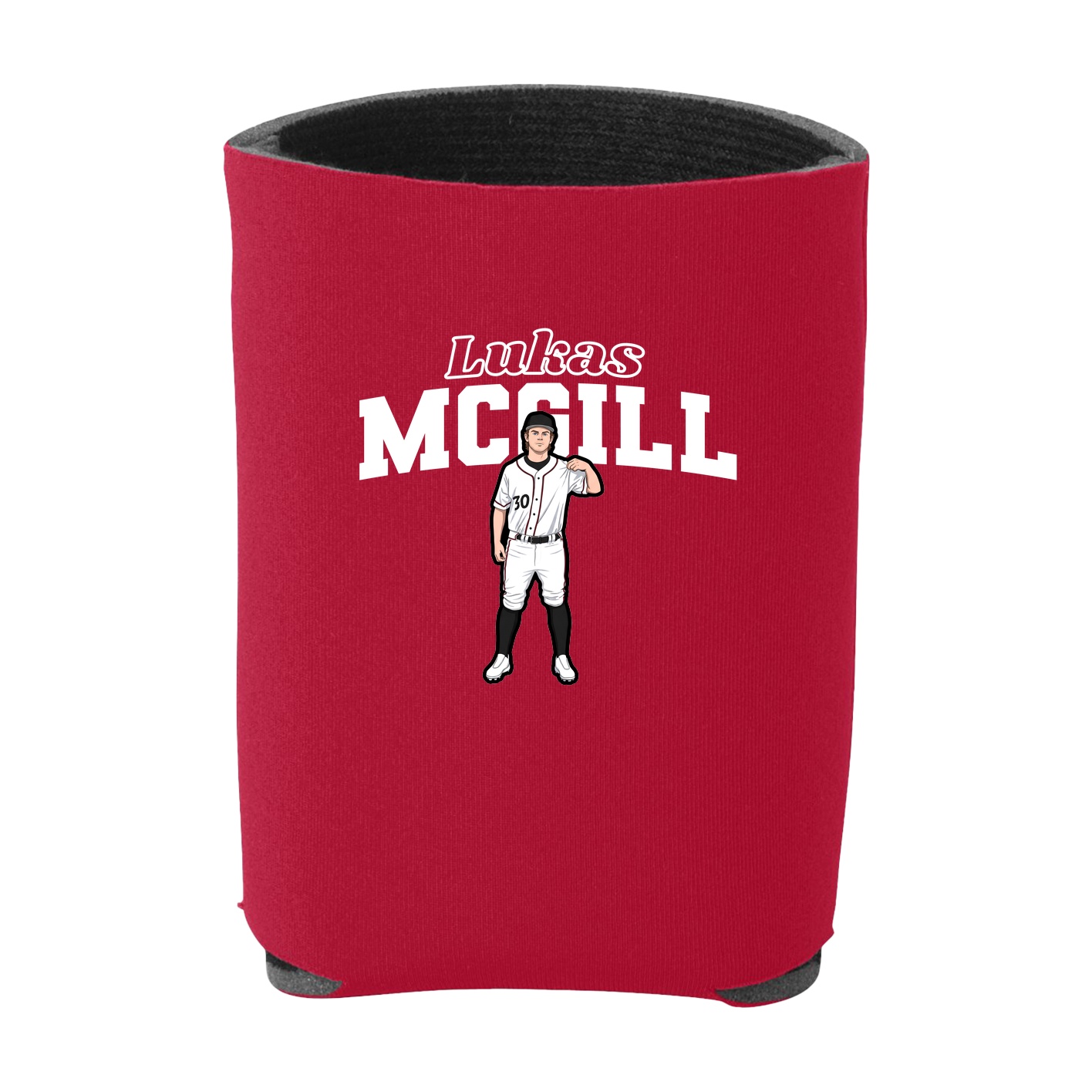 Can Holder — Name Arch in Red