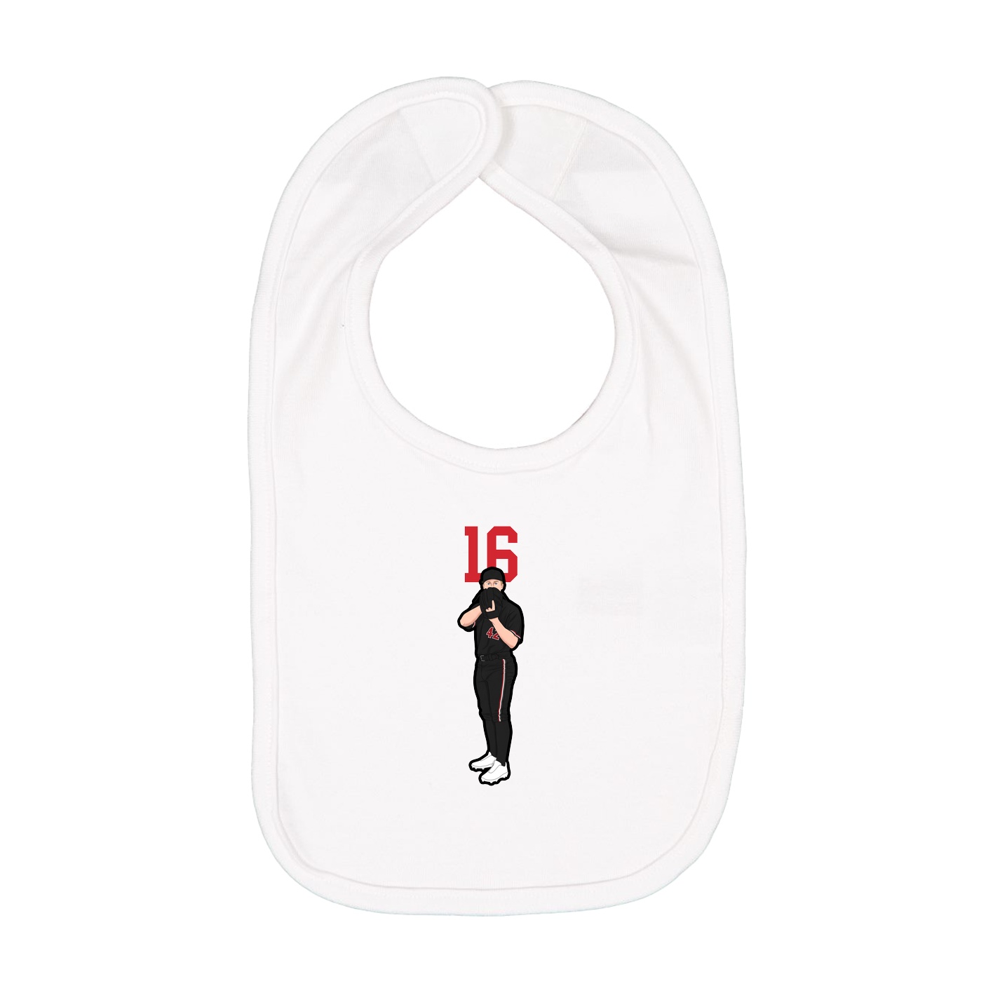 Infant Bib — Number Top in White