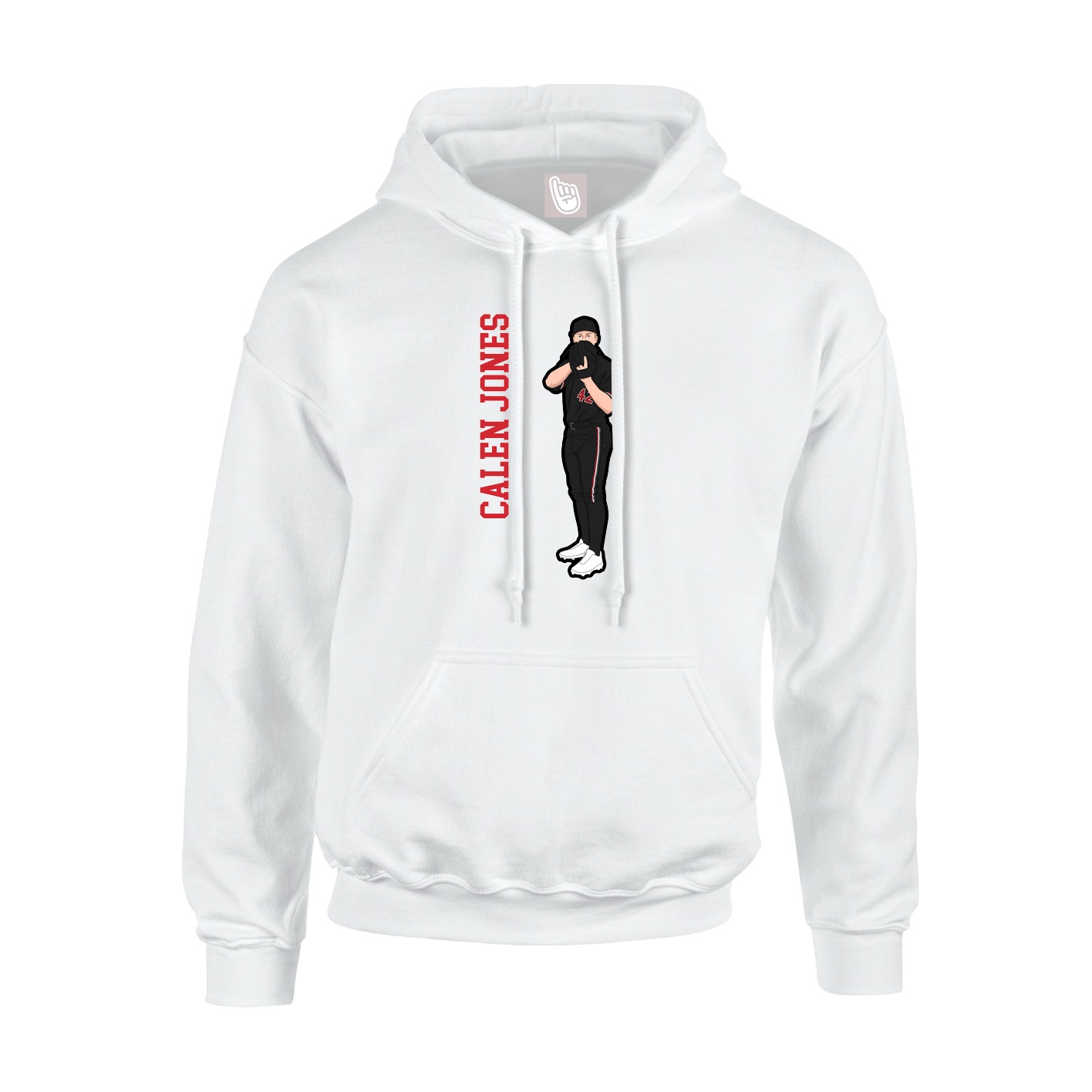 Youth Hoodie — Name Vertical in White