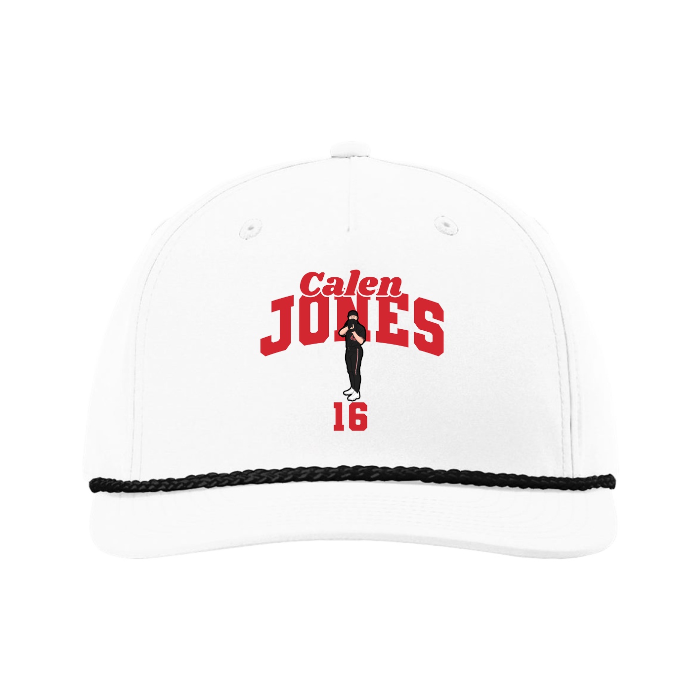 Five-Panel Classic Rope Cap — Signature Arch in White
