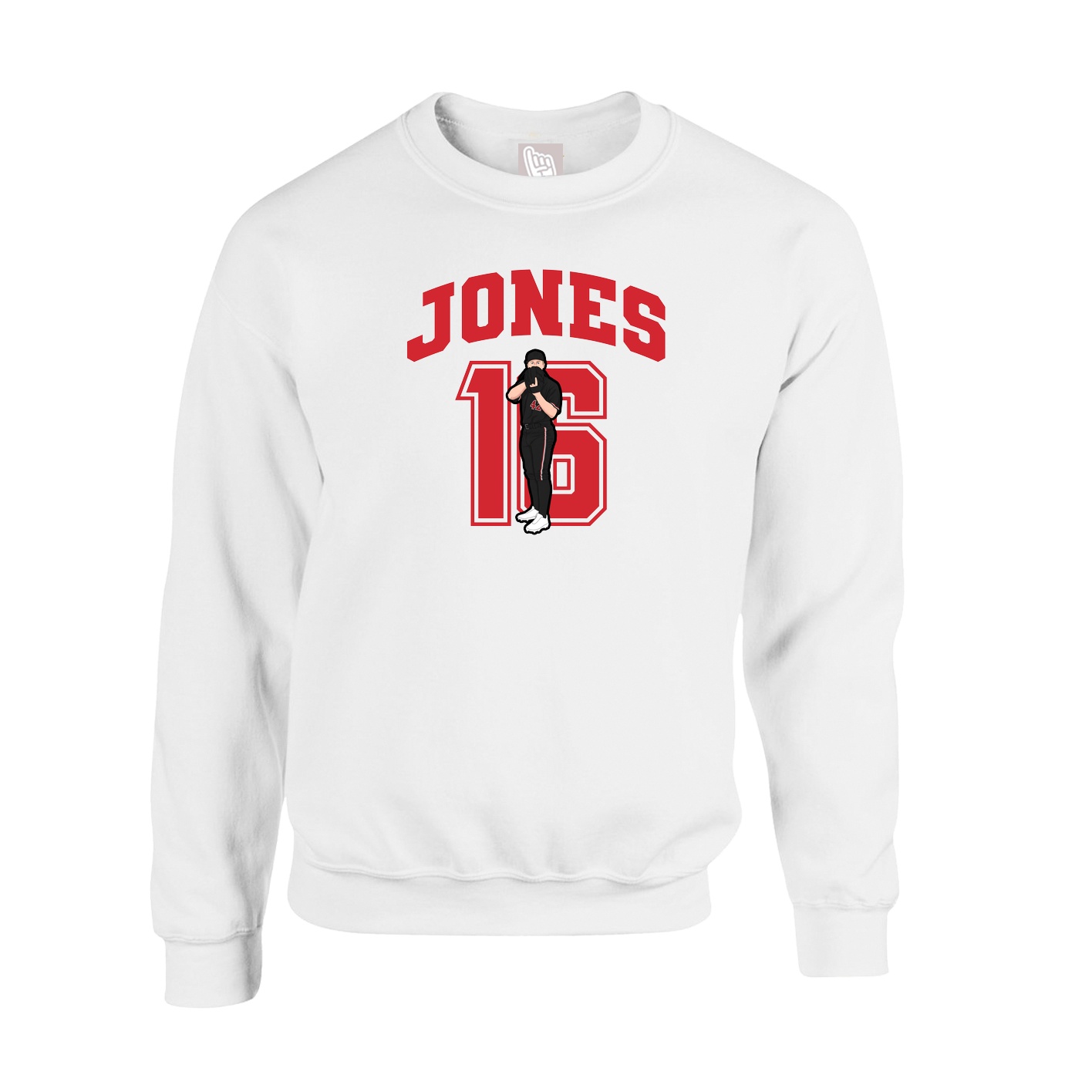 Fleece Crew — Number in White