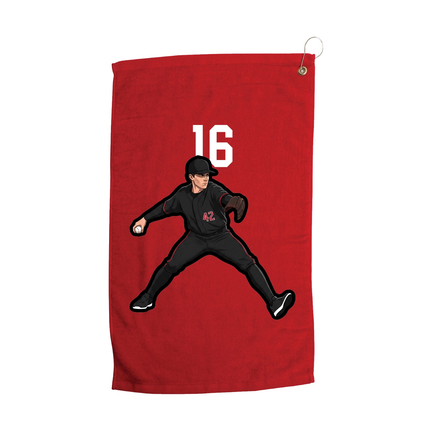 Golf Towel — Number Top in Red