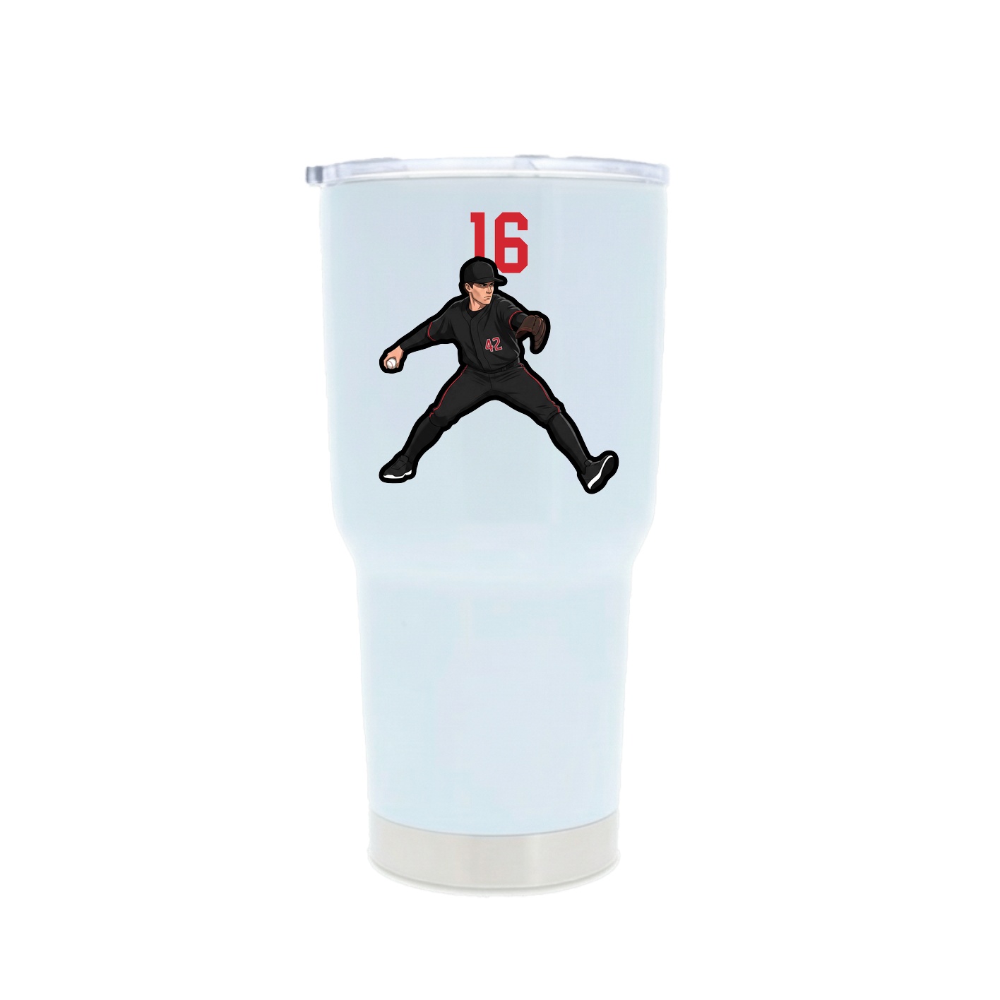 30oz Stainless Steel Tumbler — Number Top in White