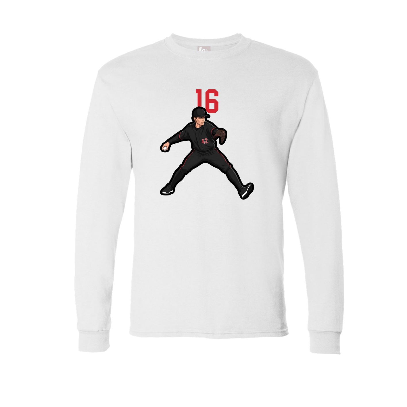 Long Sleeve Tee — Number Top in White