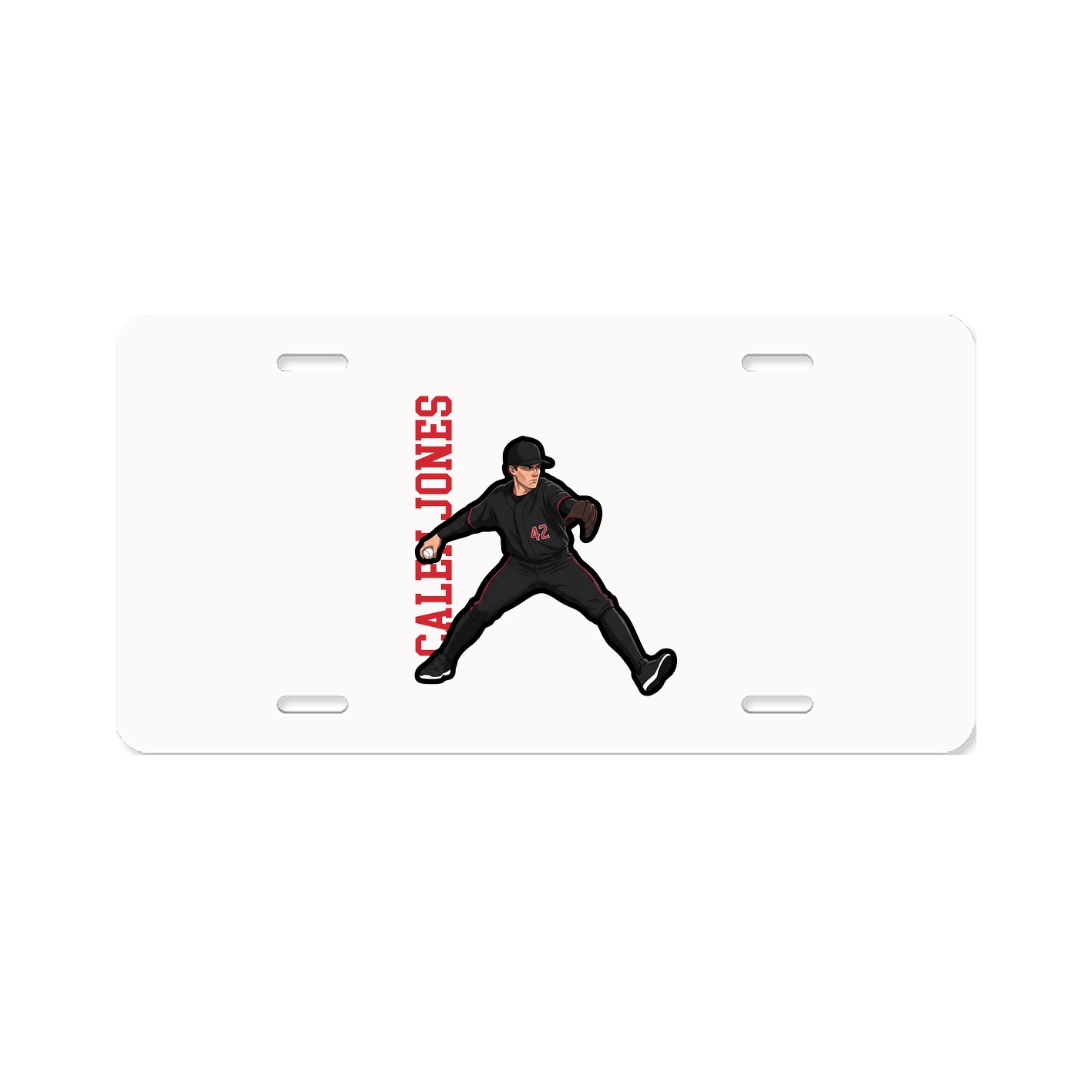 License Plate — Name Vertical in Classic