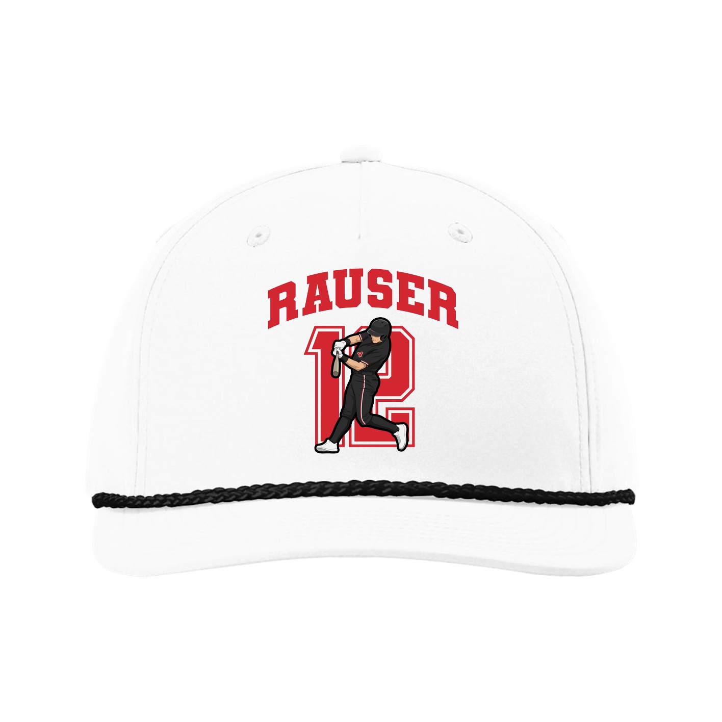 Five-Panel Classic Rope Cap — Number in White