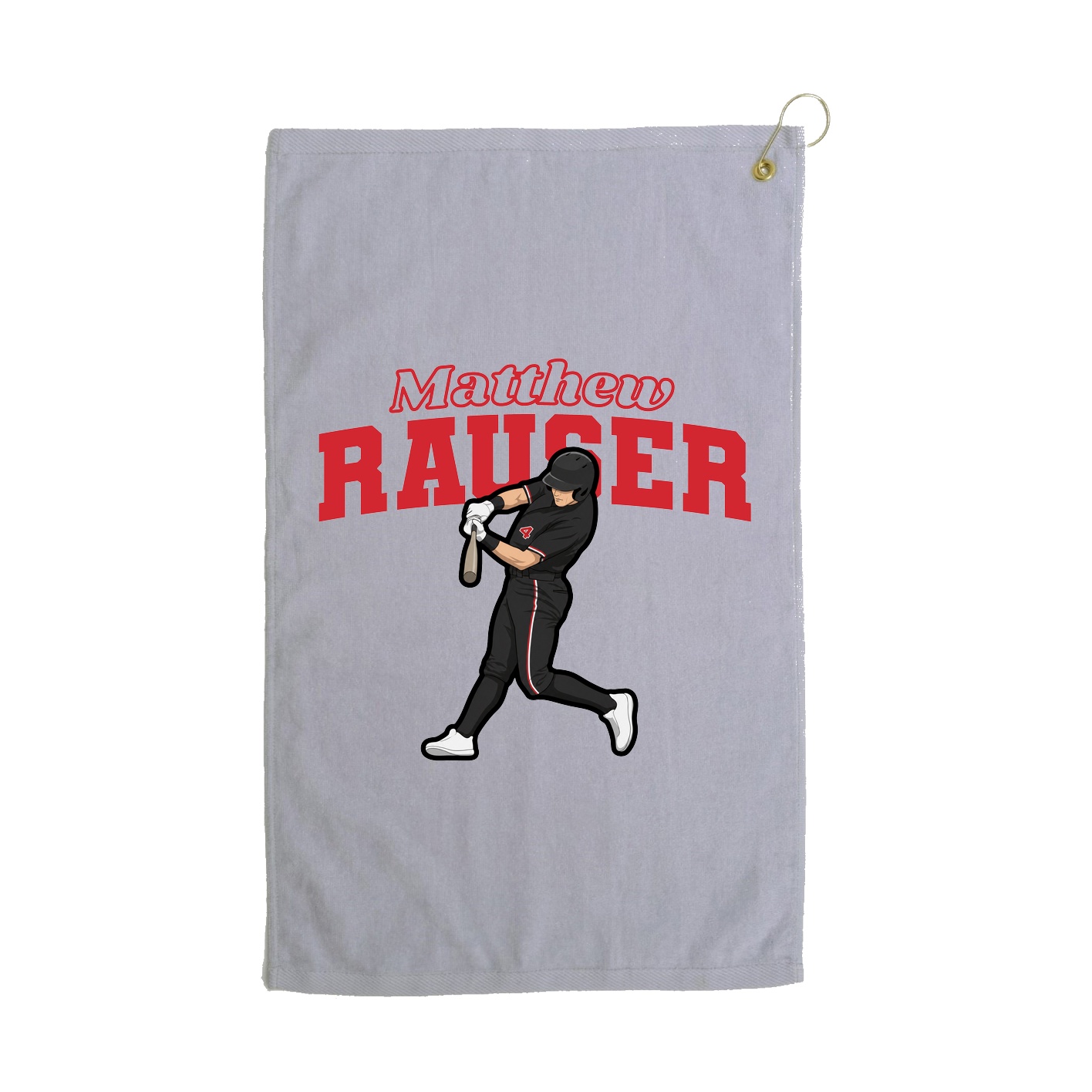 Golf Towel — Name Arch in Grey