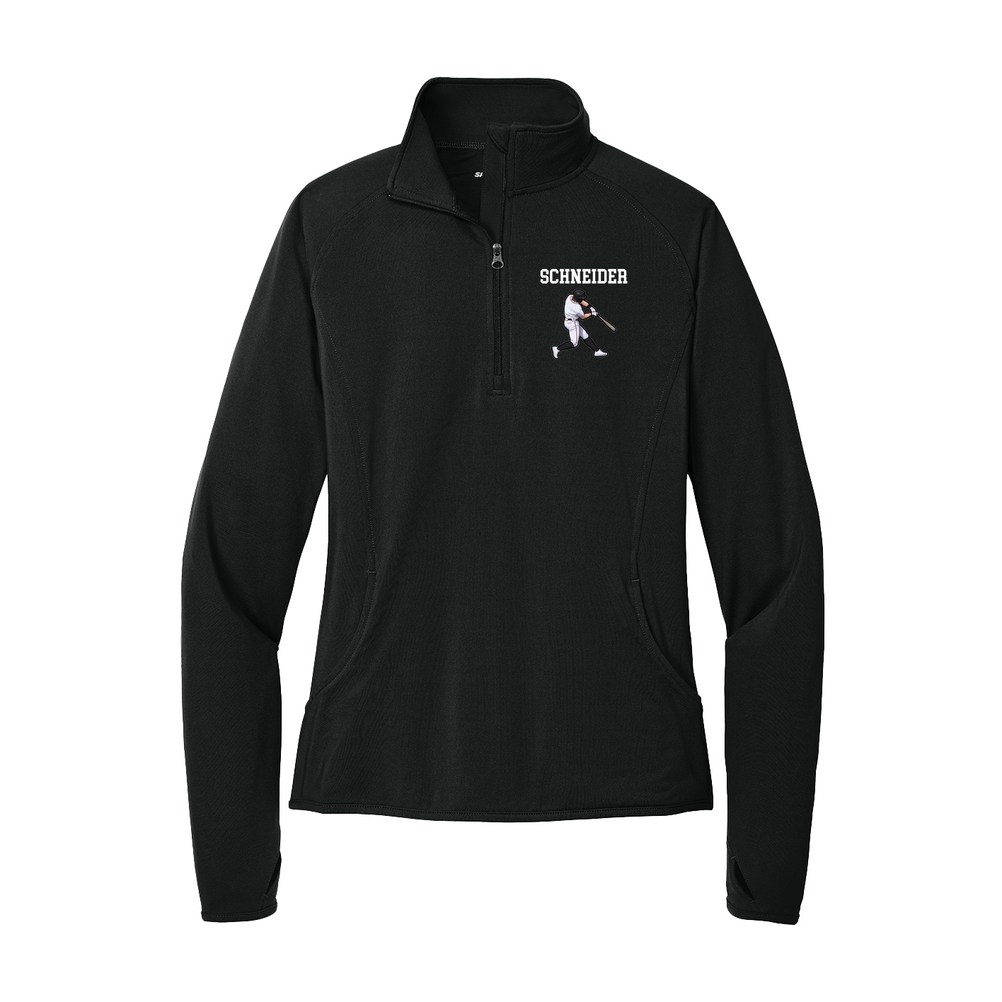 Women's Q-Zip Pullover — Shirsey in Black