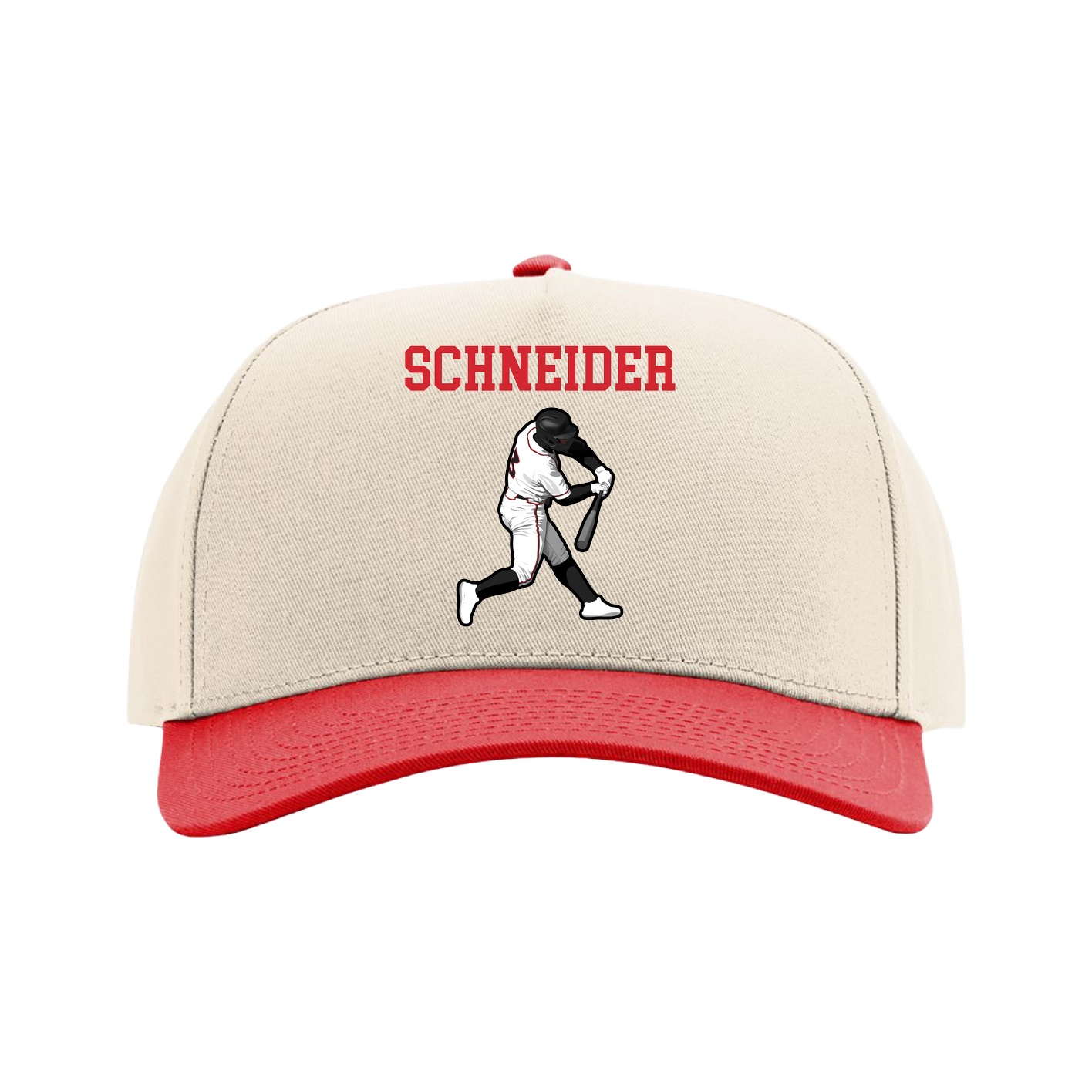 Full Fabric Five-Panel Champ Cap — Shirsey in Cream/Red
