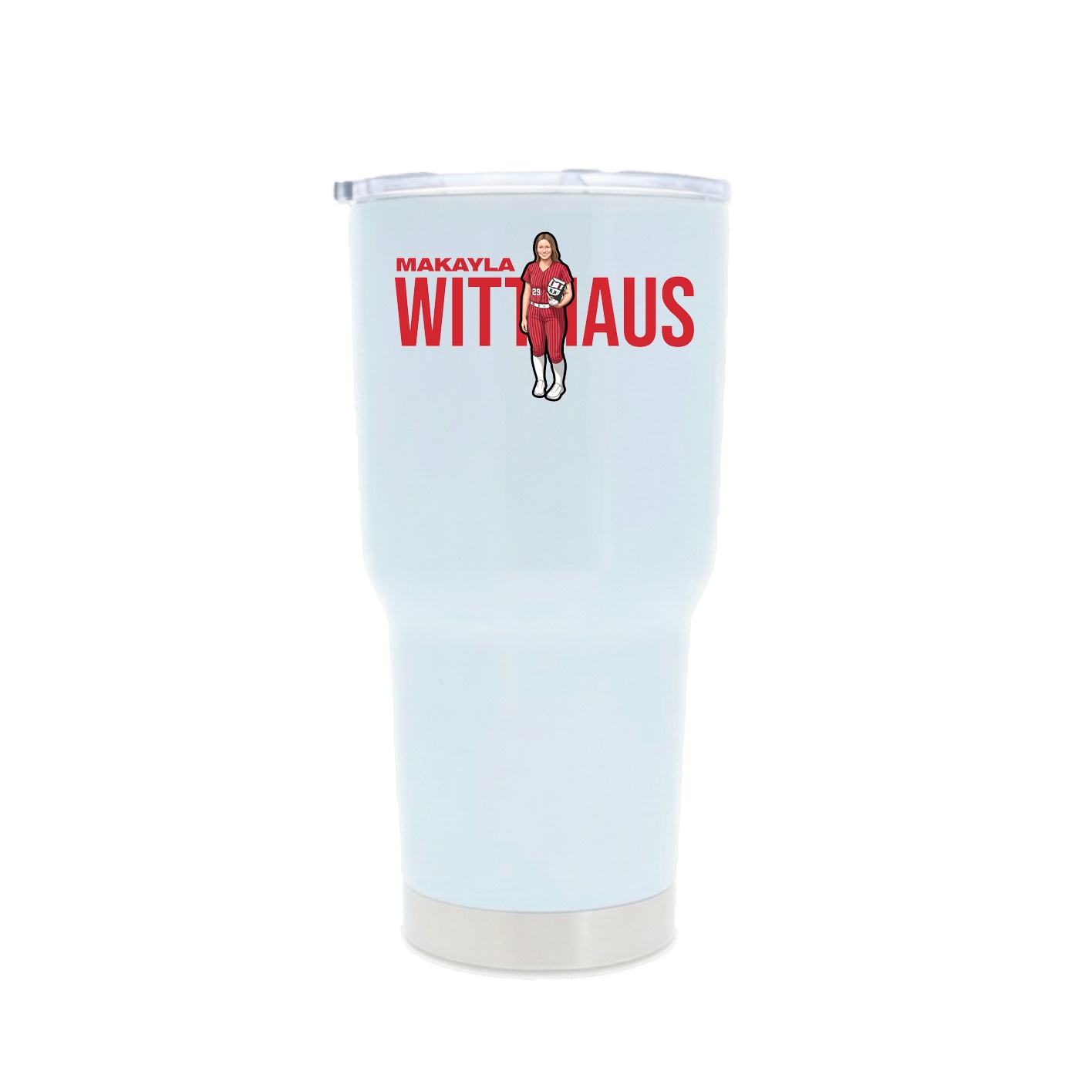 30oz Stainless Steel Tumbler — Player Name in White