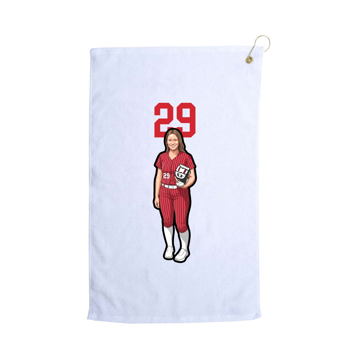 Golf Towel — Number Top in White