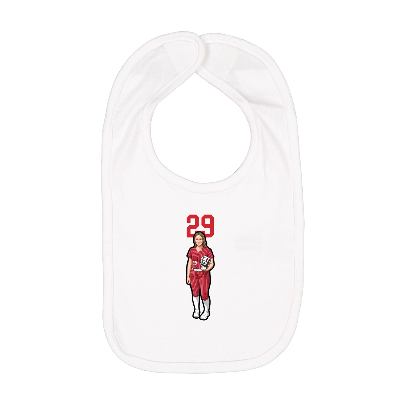 Infant Bib — Number Top in White