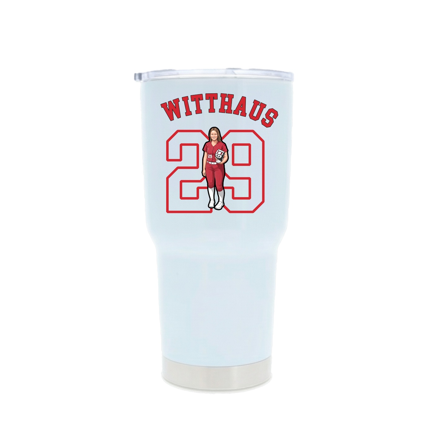 30oz Stainless Steel Tumbler — Shirsey Arch in White