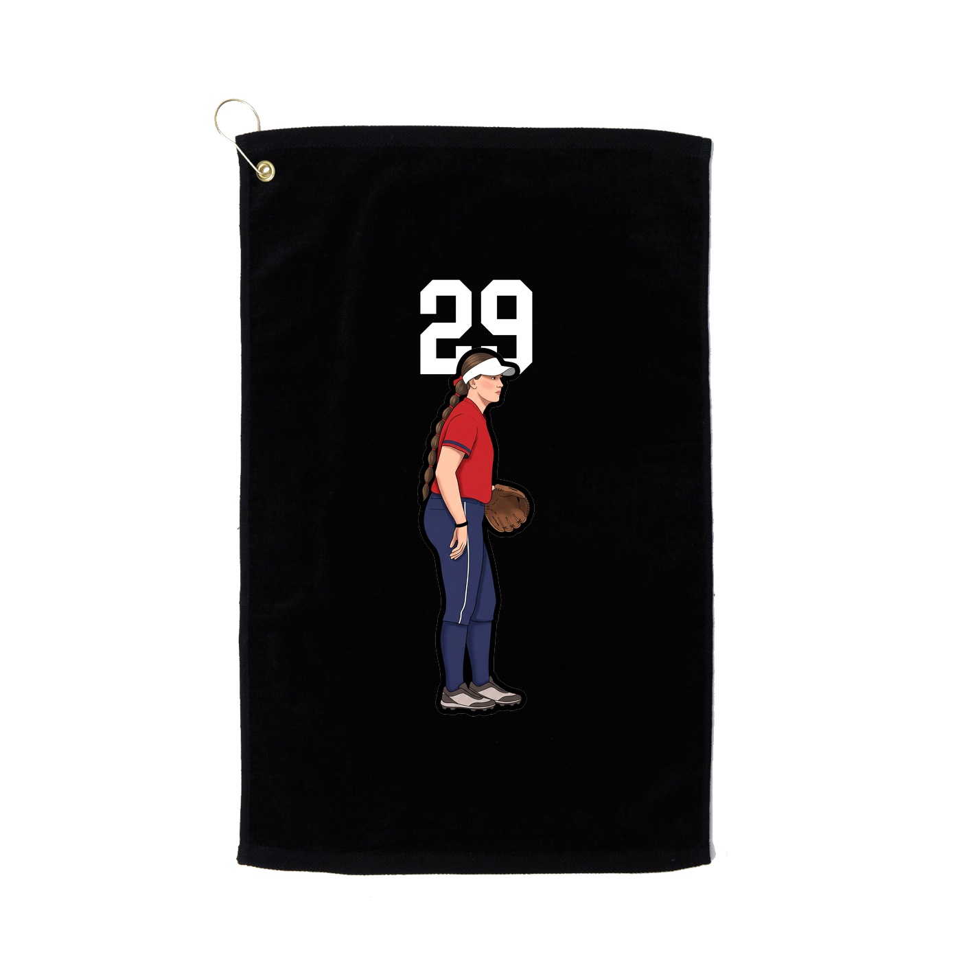 Golf Towel — Number Top in Black