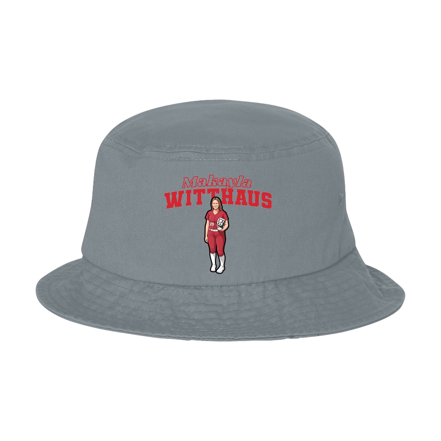 Bucket Cap — Name Arch in Grey