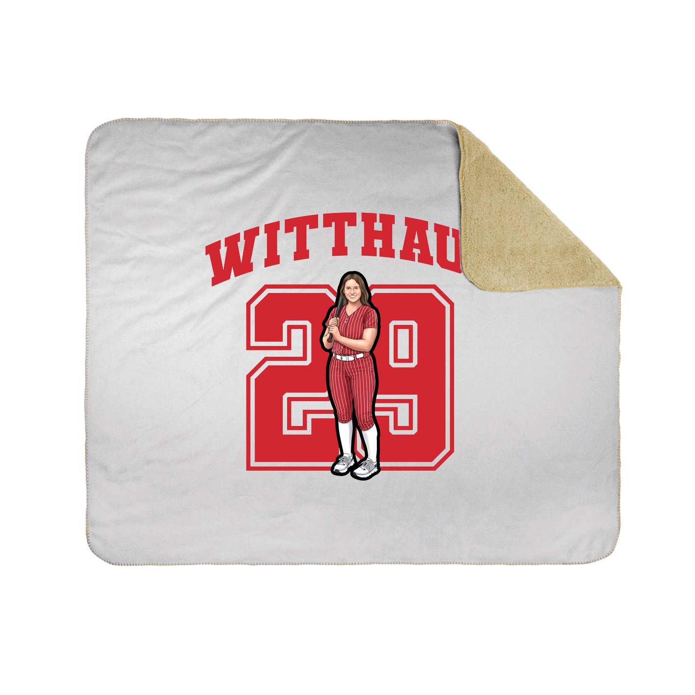 Throw Blanket — Number in White