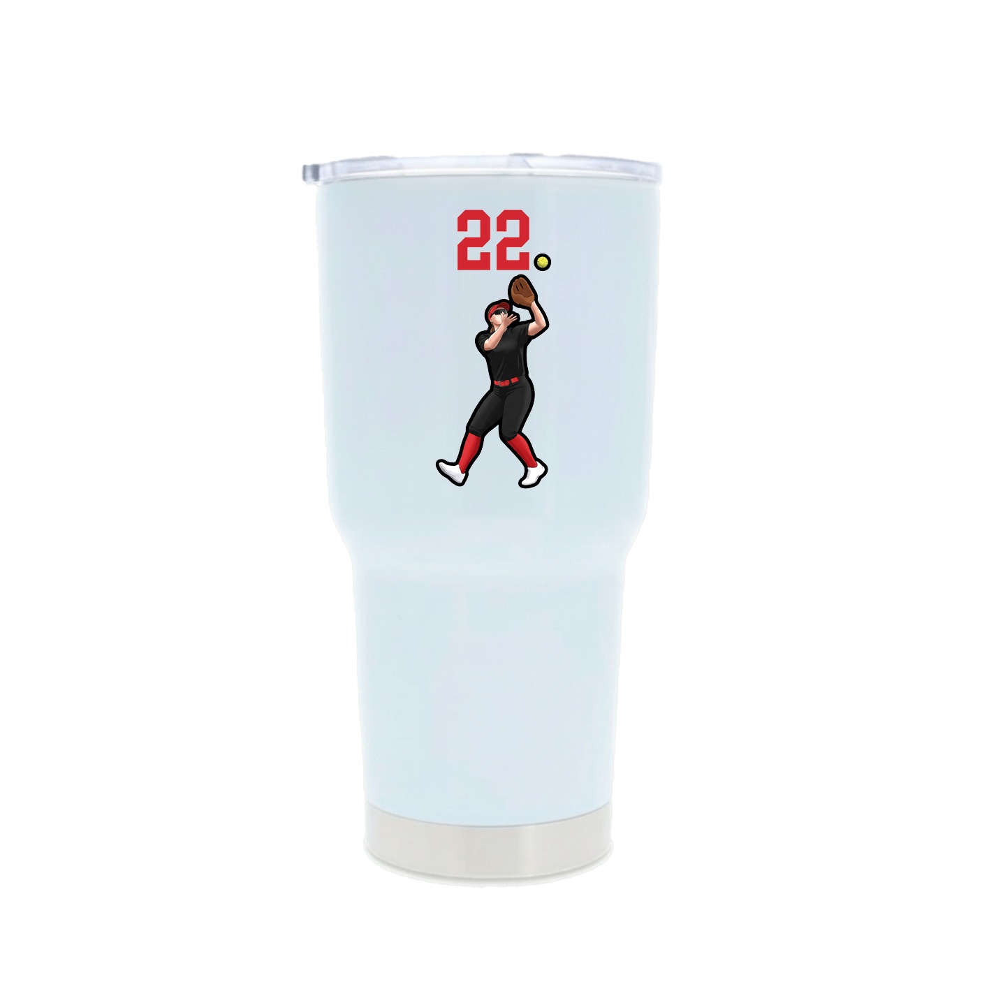 30oz Stainless Steel Tumbler — Number Top in White