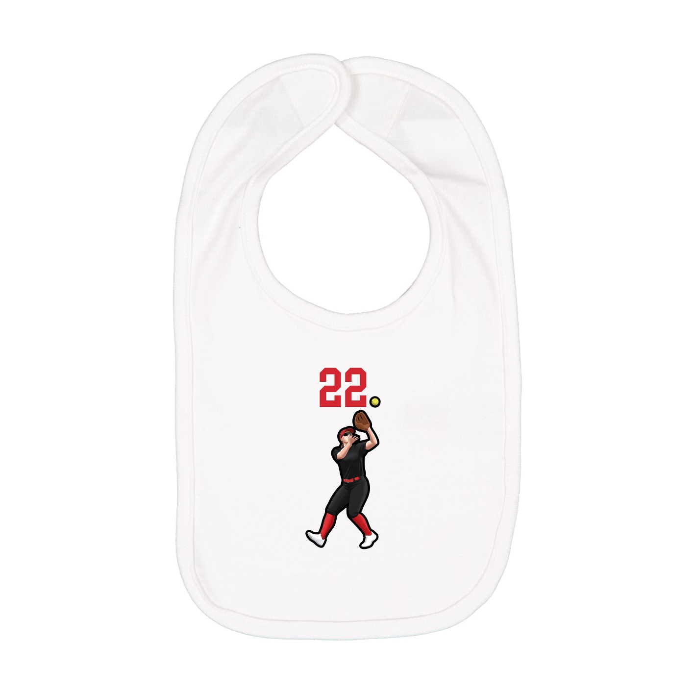 Infant Bib — Number Top in White