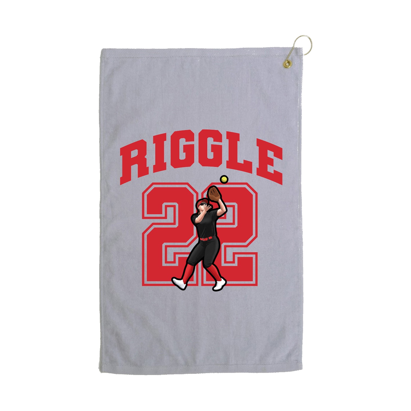 Golf Towel — Number in Grey