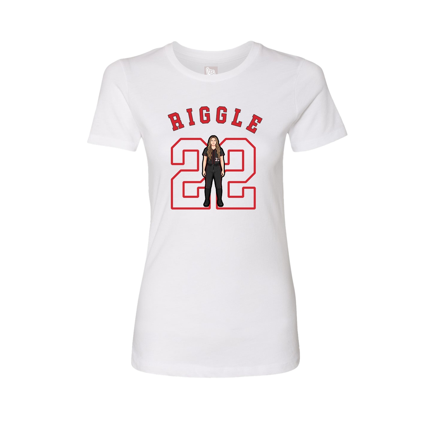 Fitted Women's Tee — Shirsey Arch in White