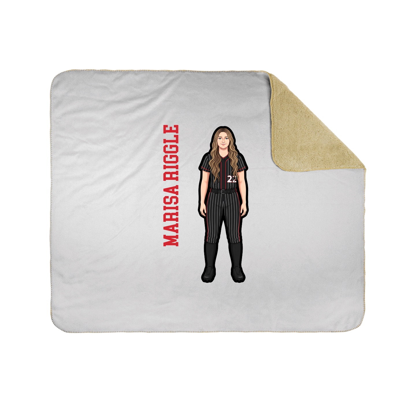 Throw Blanket — Name Vertical in White