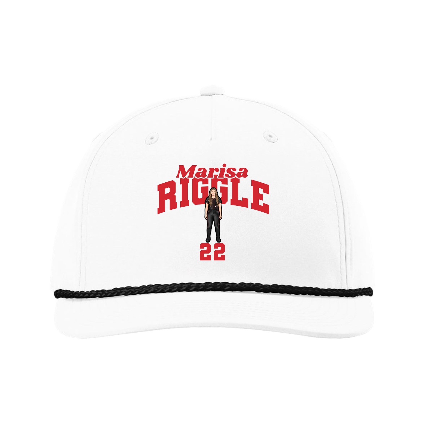 Five-Panel Classic Rope Cap — Signature Arch in White