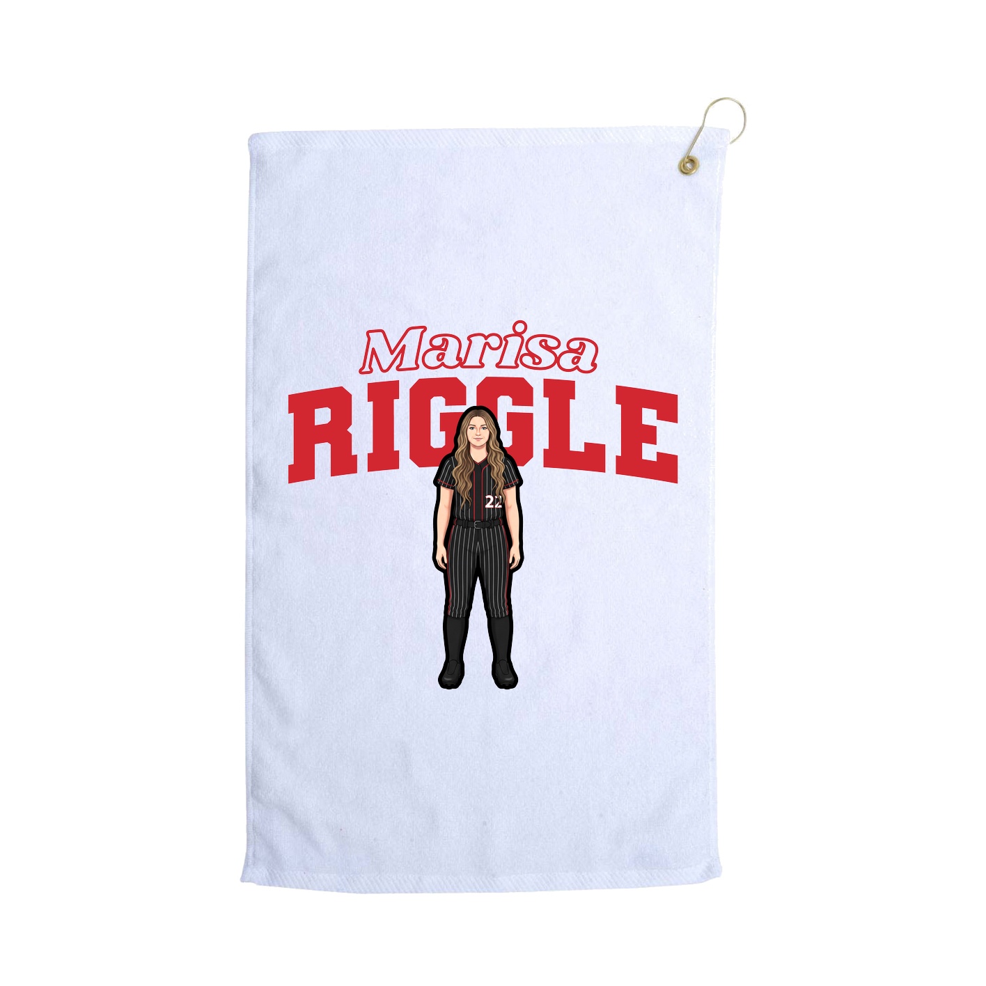 Golf Towel — Name Arch in White
