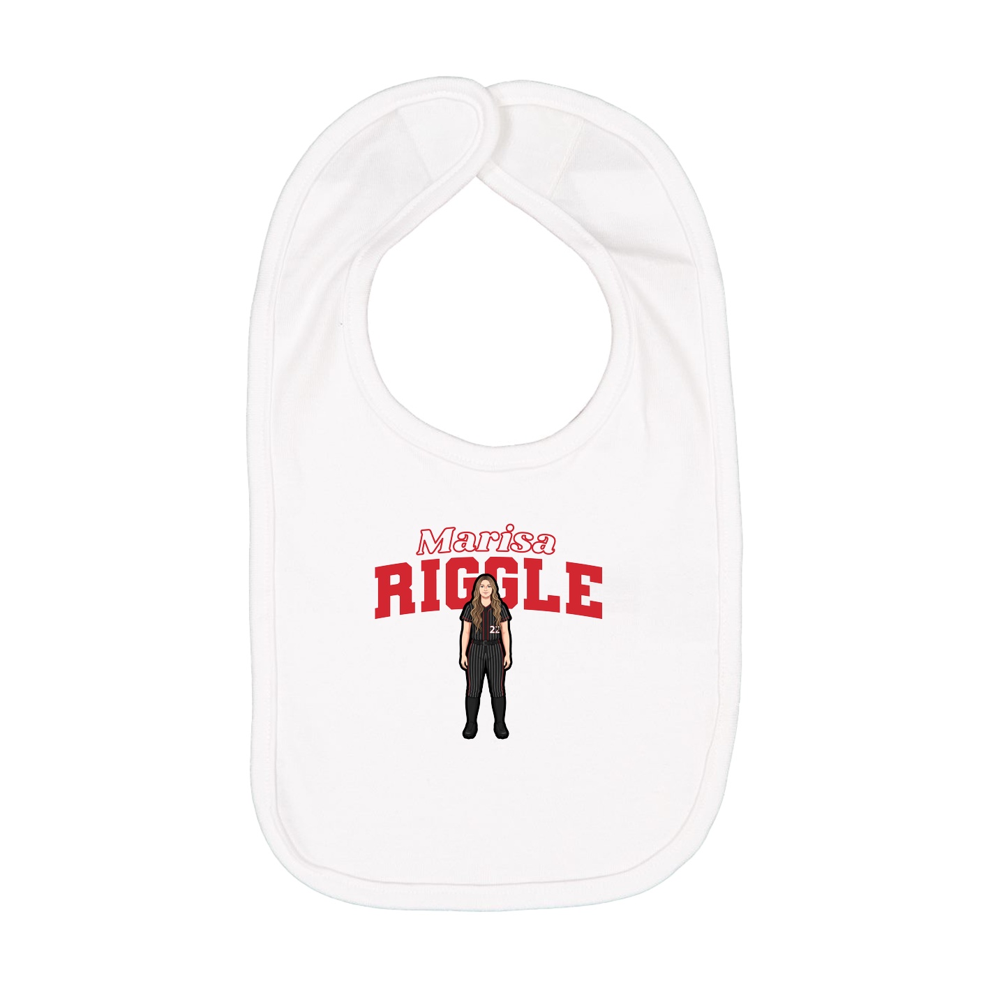 Infant Bib — Name Arch in White