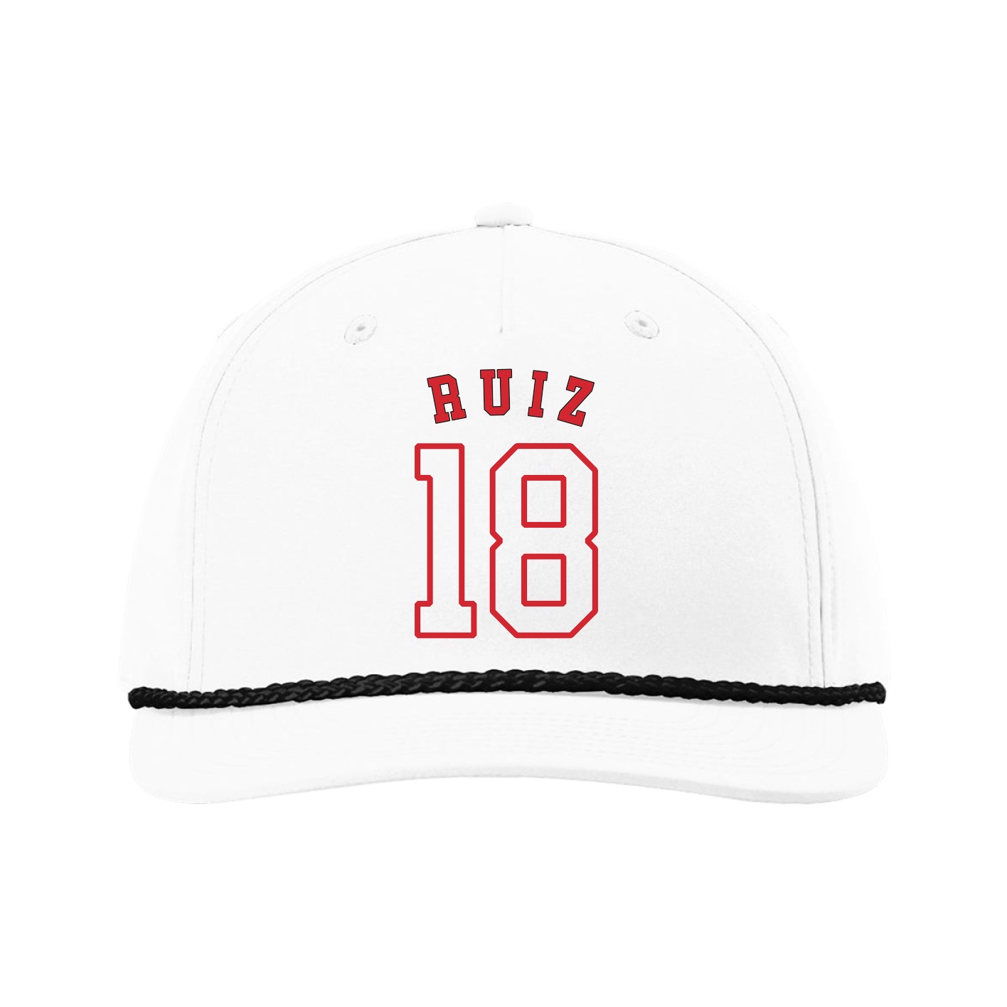 Five-Panel Classic Rope Cap — Shirsey Arch in White