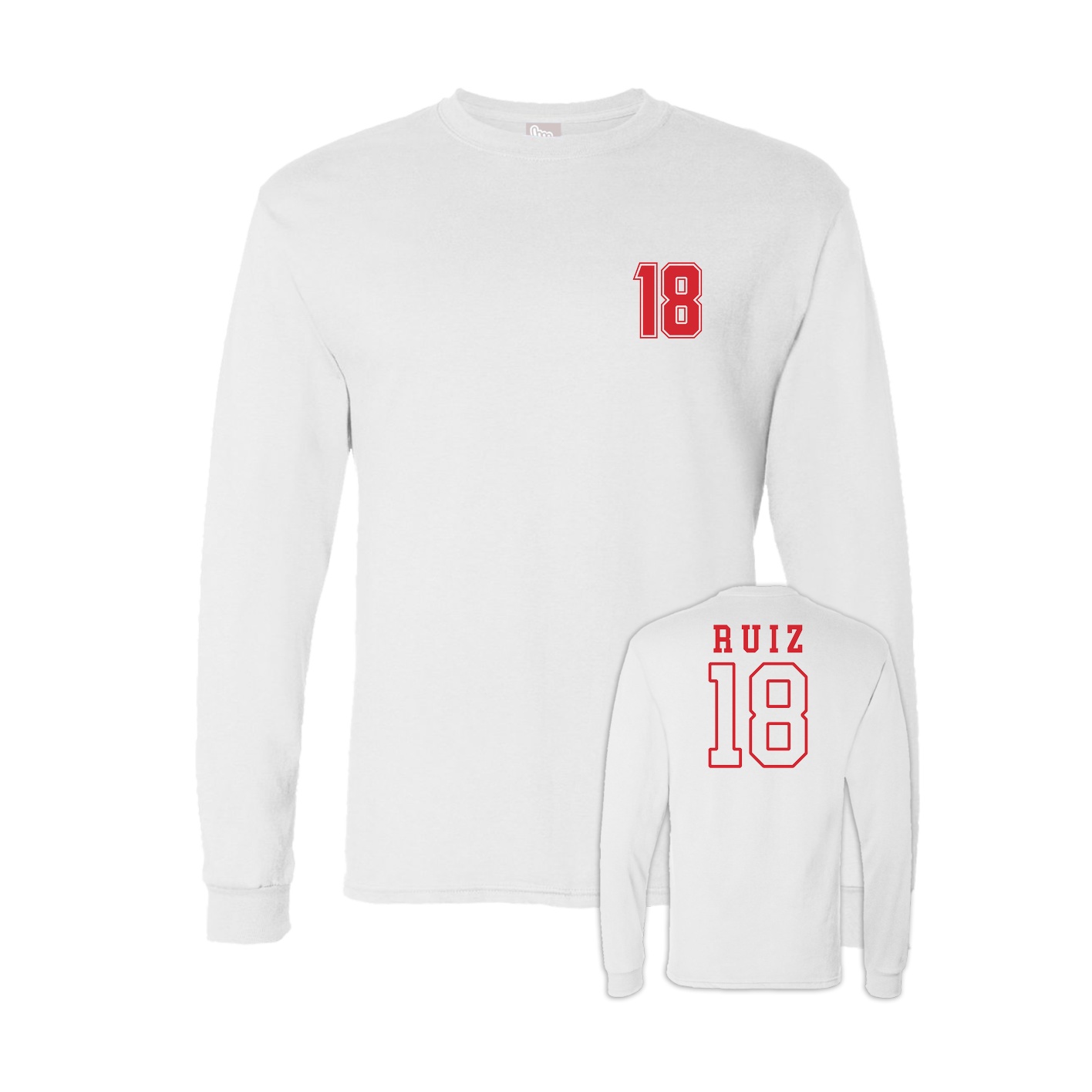 Long Sleeve Tee — Chest Back in White