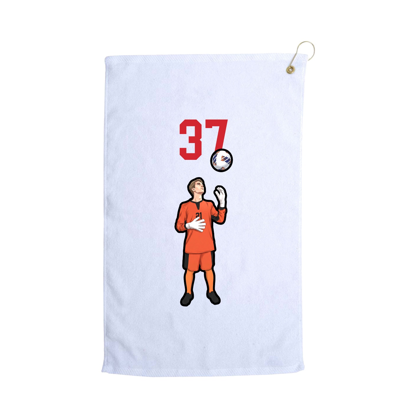 Golf Towel — Number Top in White