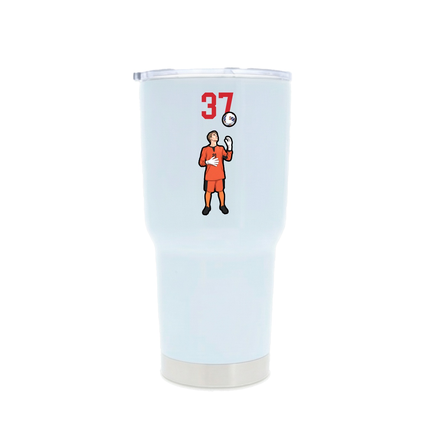 30oz Stainless Steel Tumbler — Number Top in White