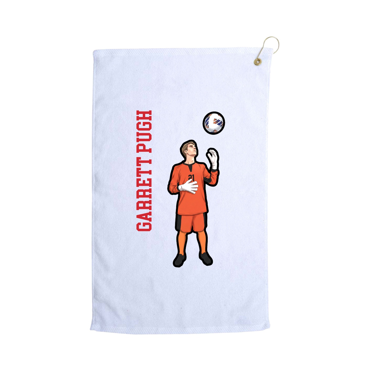 Golf Towel — Name Vertical in White