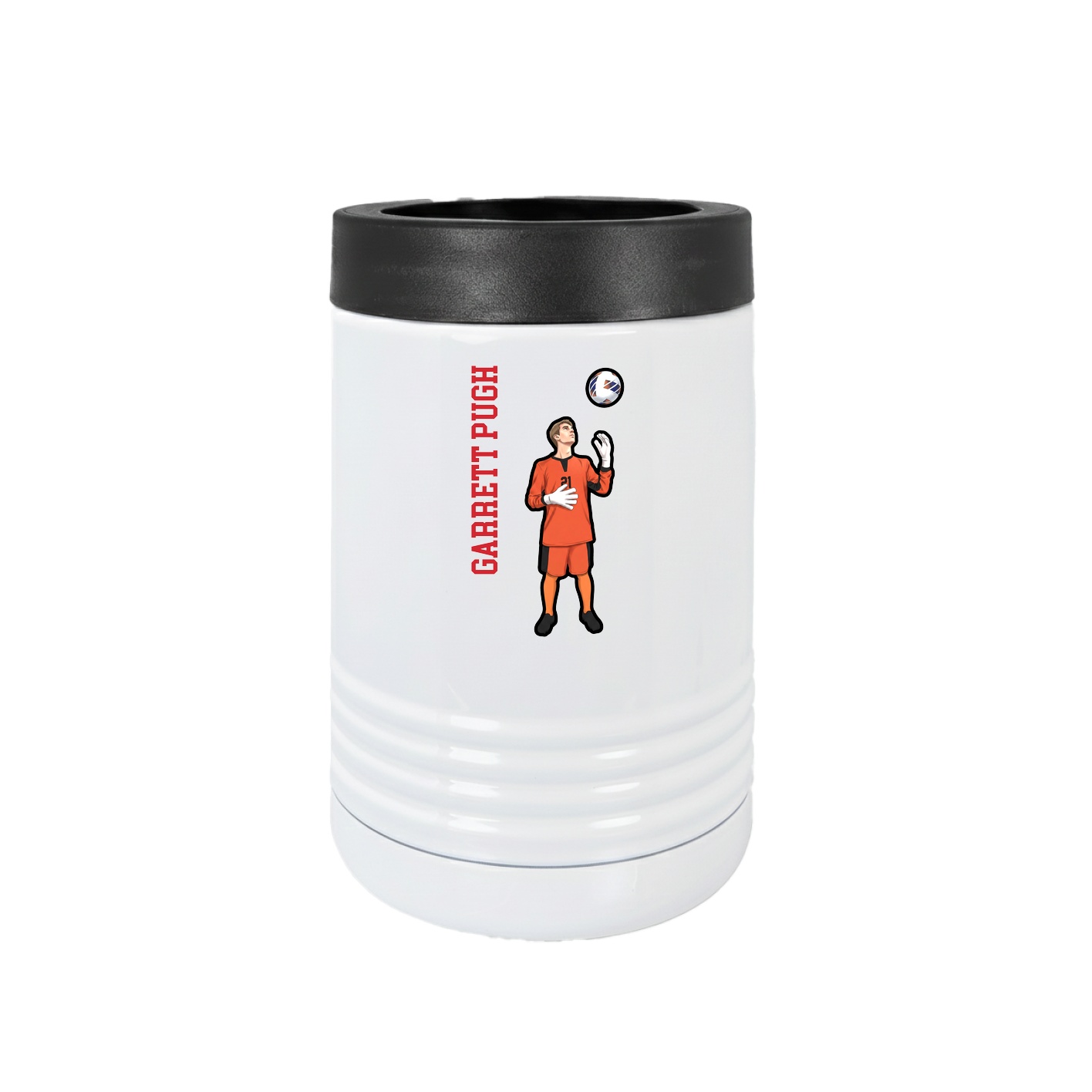Beverage Holder — Name Vertical in White