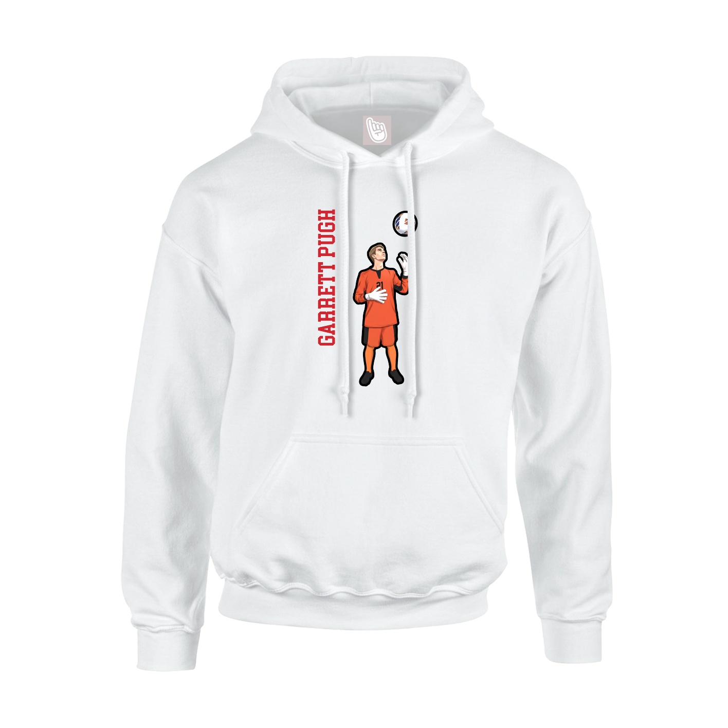 Youth Hoodie — Name Vertical in White