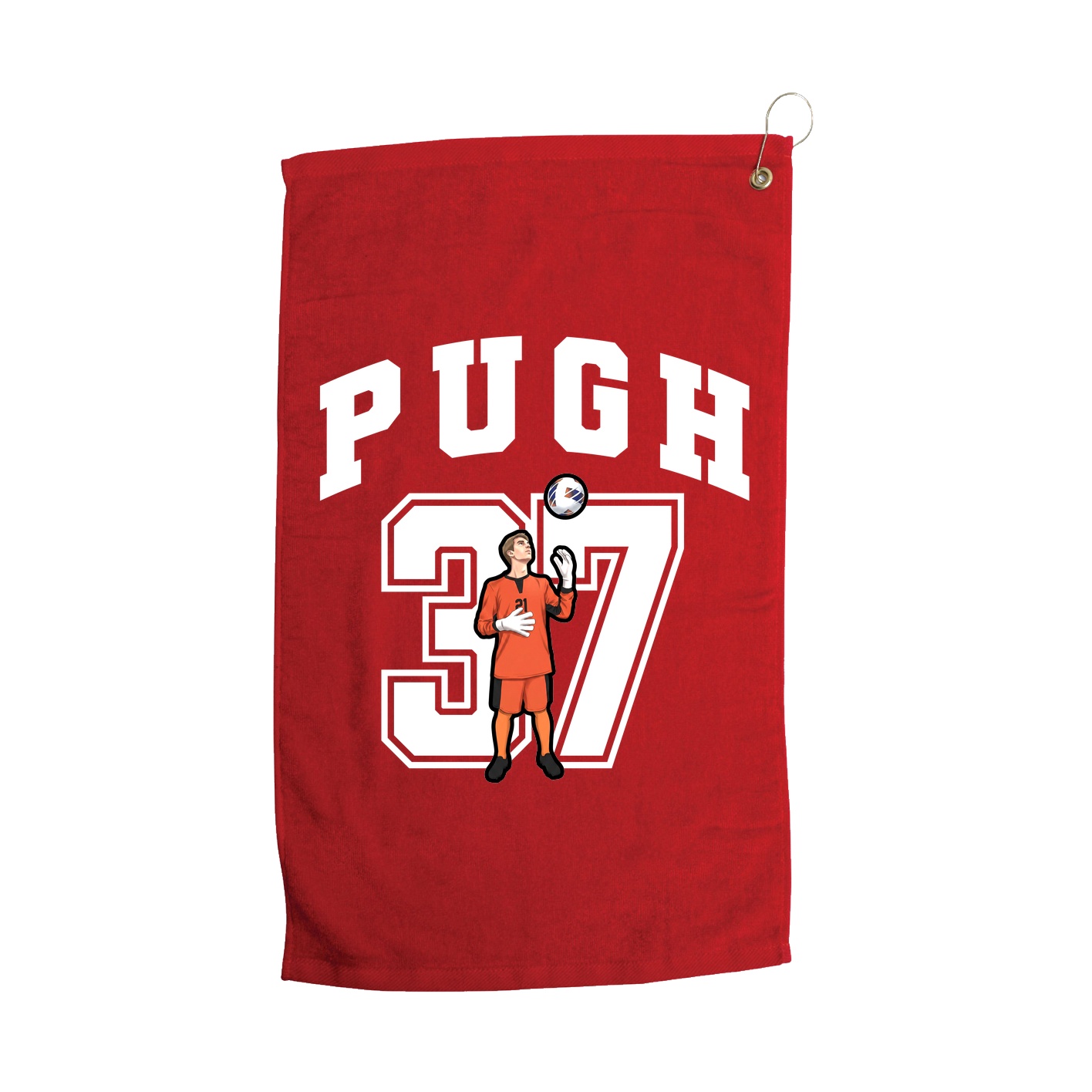 Golf Towel — Number in Red