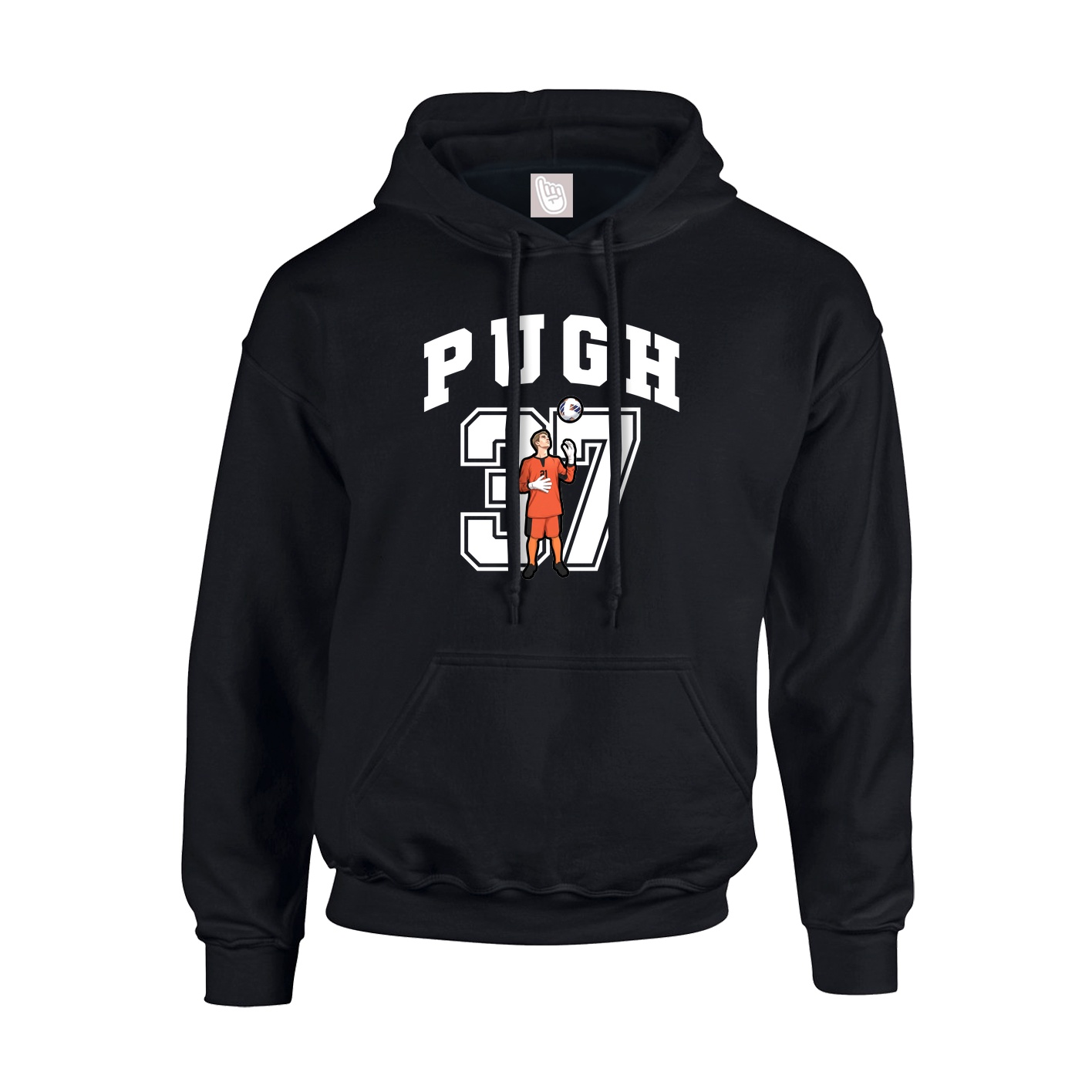 Youth Hoodie — Number in Black