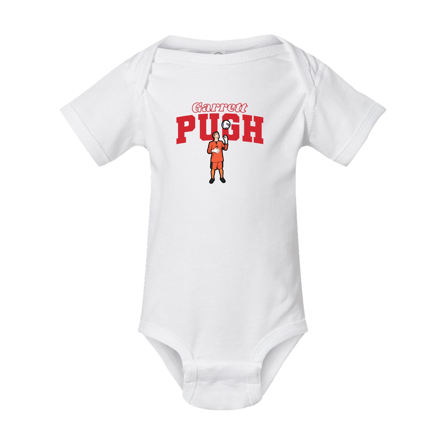 Baby Onesie — Name Arch in White