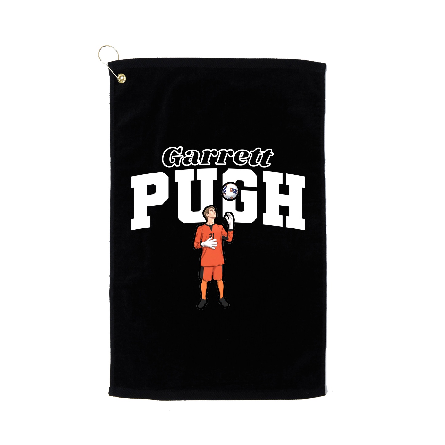 Golf Towel — Name Arch in Black