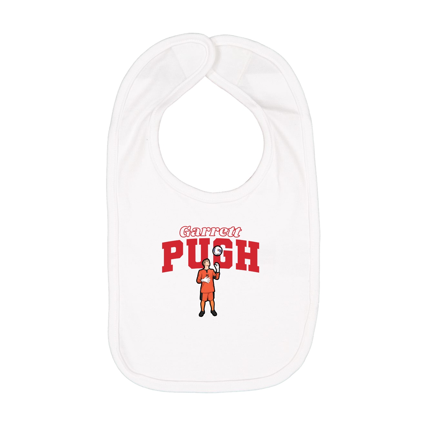 Infant Bib — Name Arch in White